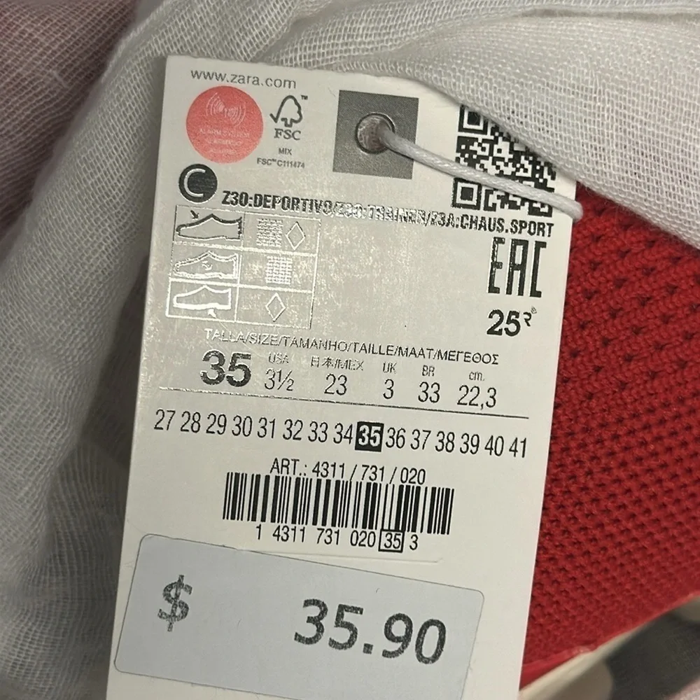ZARA Kids | Red | COLLAPSIBLE-HEEL Sneakers